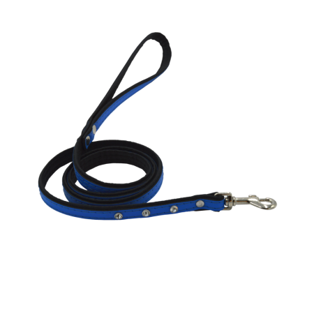 Comme Un Roi - Laisse Cuir et Strass So Trendy Bleu / Noir pour Chien ou Chat - TU