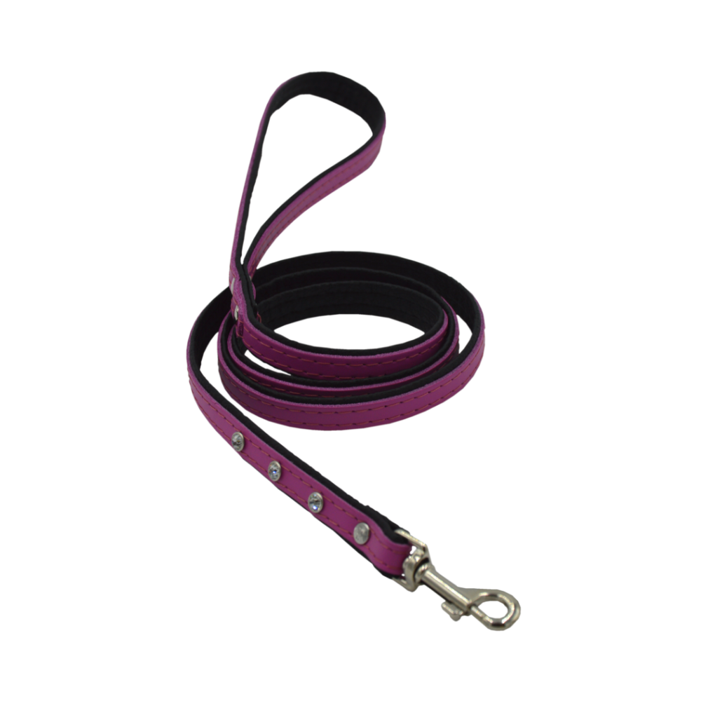 Comme Un Roi - Laisse Cuir et Strass So Funky Rose / Noir pour Chien ou  Chat - TU