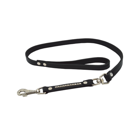 Comme Un Roi - Laisse Cuir Noir Bulldog - TU