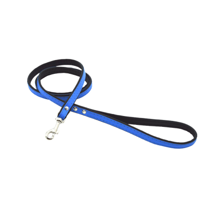 Comme Un Roi - Laisse Cuir So Trendy Bleu / Noir pour Chien ou Chat - TU