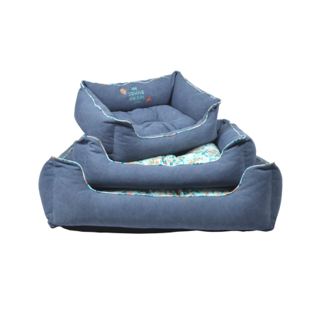 Comme Un Roi - Panier Douillet So Trendy Denim pour Chien et Chat