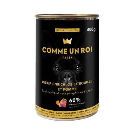 Comme Un Roi - Pâtée Sans Céréales Boeuf Chien 400 gr