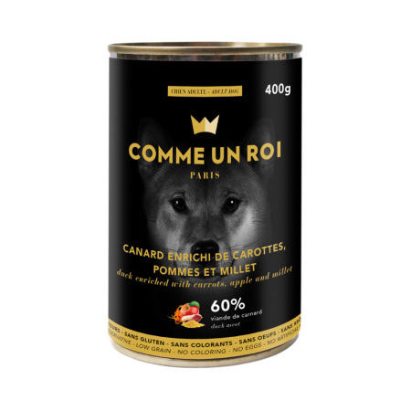 Comme Un Roi - Pâtée Sans Céréales Canard Chien 400 gr