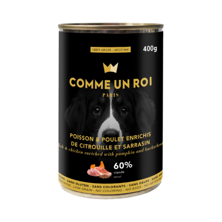 Comme Un Roi - Pâtée Sans Céréales Poisson Chien 400 gr