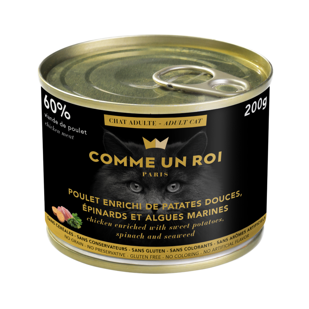 Comme Un Roi - Pâtée Sans Céréales Poulet Chat Adulte 200 gr