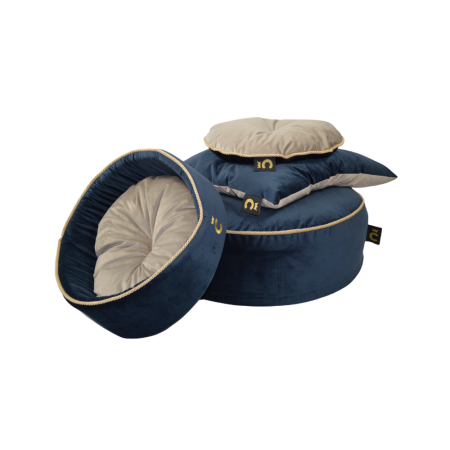 Comme Un Roi - Pouf Palace Bleu pour chien et chat