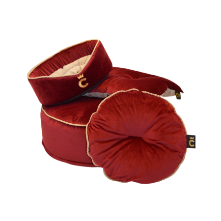 Comme Un Roi - Pouf Palace Rouge pour chien et chat