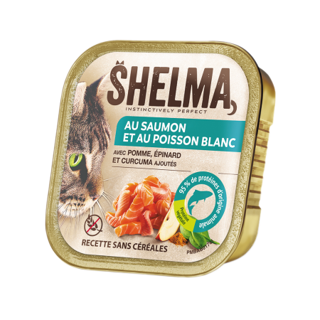 Shelma -  Terrine Sans Céréales Saumon poisson tomate séchée Chat 100 gr