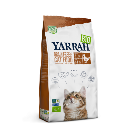 Yarrah - Croquettes Bio Sans Céréales Poulet & Poisson Chat Adulte et Chaton