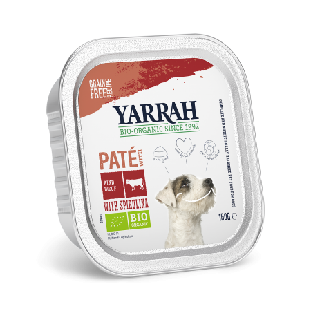 Yarrah - Pâté Bio Sans Céréales Boeuf Chien 150gr