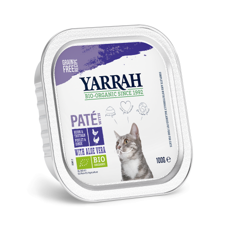 Yarrah - Pâté Bio Sans Céréales Poulet & Dinde Chat 100gr