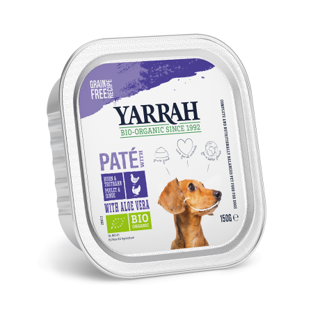 Yarrah - Pâté Bio Sans Céréales Poulet & Dinde Chien 150gr