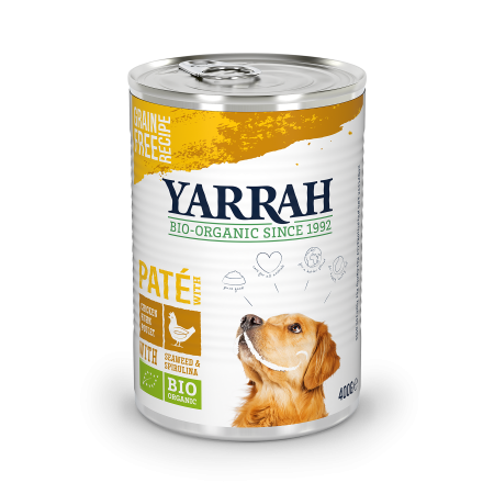 Yarrah - Pâté Bio Sans Céréales Poulet Chien 400gr