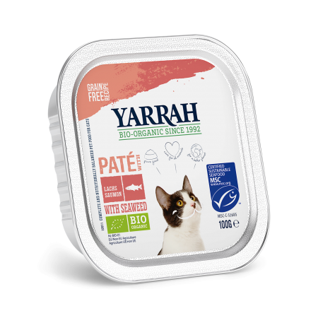 Yarrah - Pâté Bio Sans Céréales Saumon label MSC Chat 100gr